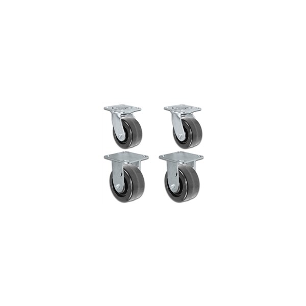 Casterhq 3-1/4"x2", 2 Swivel Casters And 2 Rigid, Phenolic Wheel, PK4 HD-SC314-PH2S2R - main